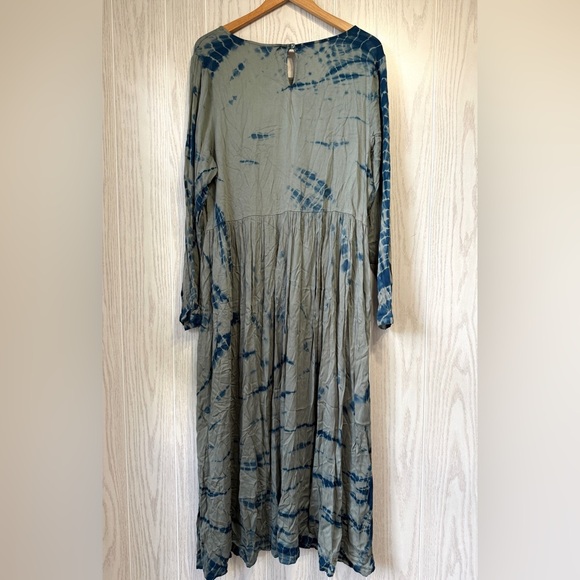 Anthropologie Dolan Left Coast Elissa Olive-Green Tie-Dye Maxi Dress Size L NWT - Picture 7 of 7